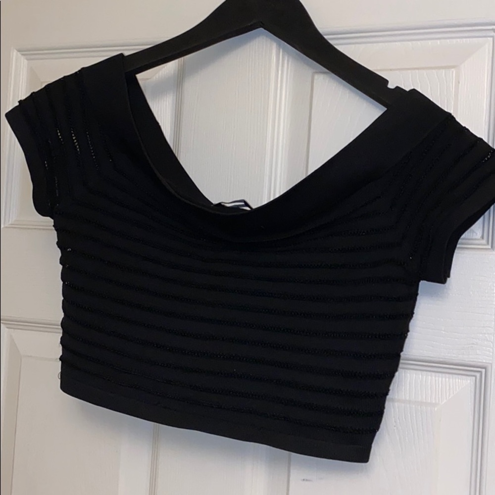 Bebe Black Cropped Shirt